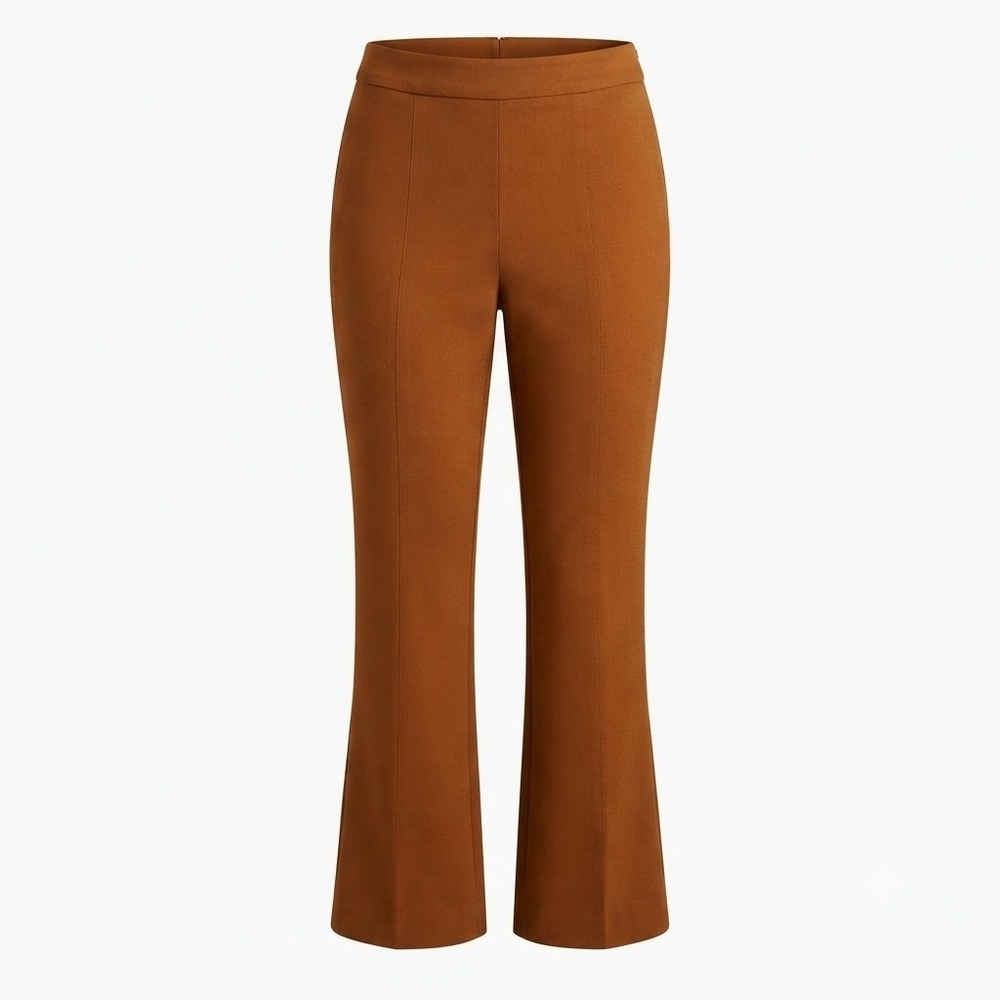 New Club Monaco Slim Kick Flare Pants Brown Size 12 Side Zip - IW